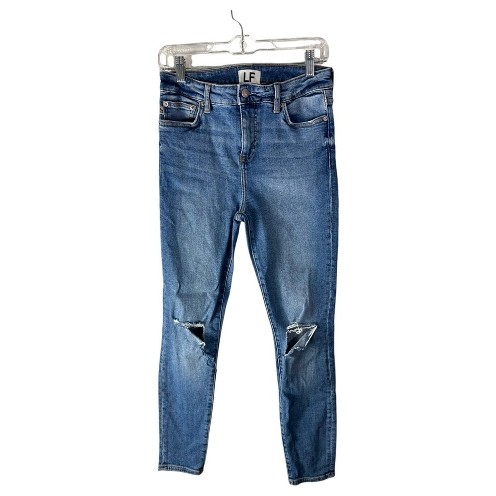 Lovers + Friends Ricky Low Rise Skinny Jeans Ripped In Marabella Size 27 - Picture 8 of 9